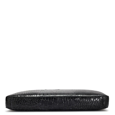 Black Croco Leather Laptop Sleeve - Upto 15"