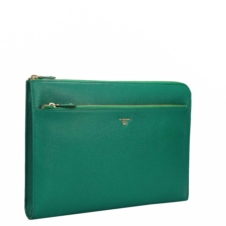 Franzy Leather Laptop Sleeve - Emerald Green