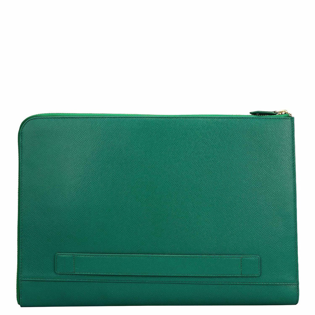Franzy Leather Laptop Sleeve - Emerald Green