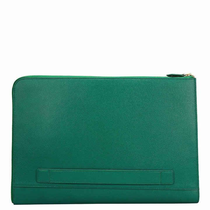 Franzy Leather Laptop Sleeve - Emerald Green