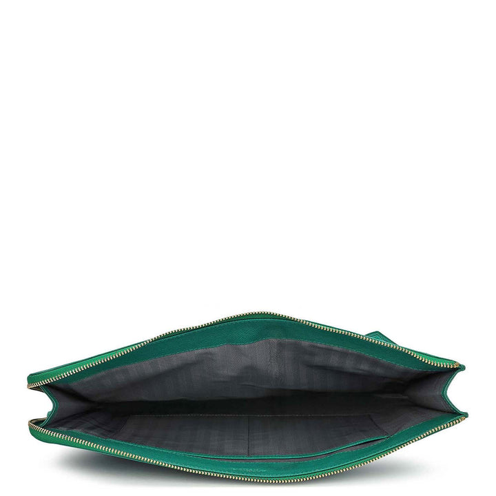 Franzy Leather Laptop Sleeve - Emerald Green