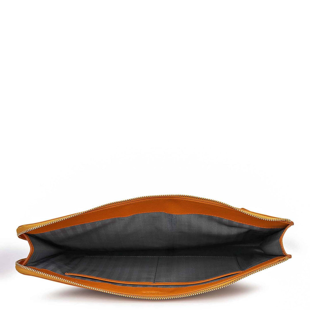 Franzy Leather Laptop Sleeve - Flame