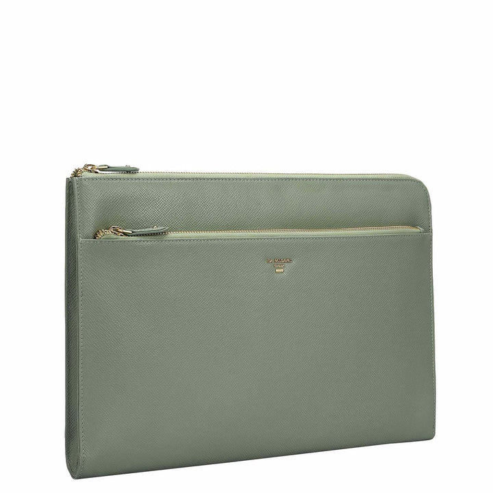 Franzy Leather Laptop Sleeve - Mint