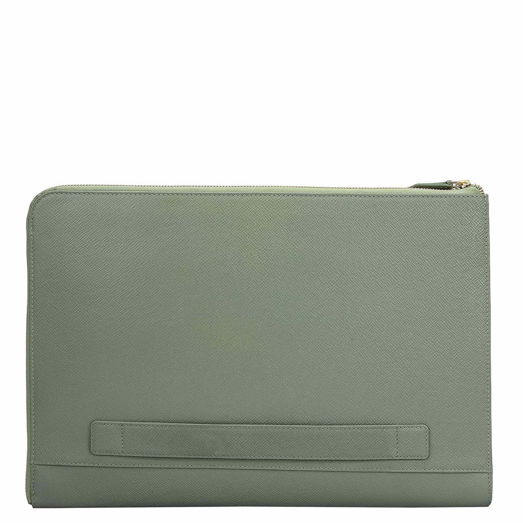 Franzy Leather Laptop Sleeve - Mint