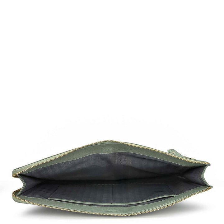 Franzy Leather Laptop Sleeve - Mint