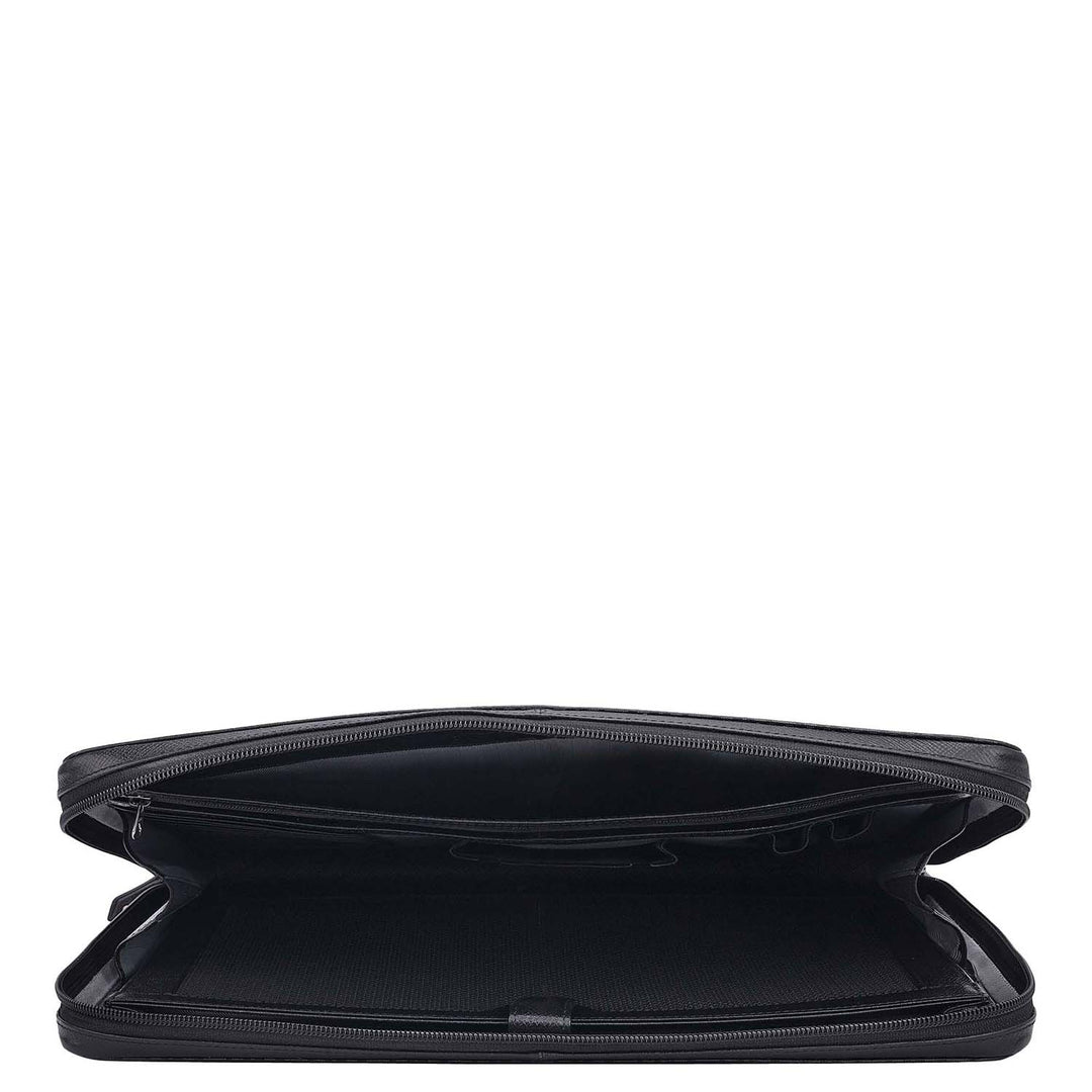 Monogram Leather Laptop Sleeve - Black