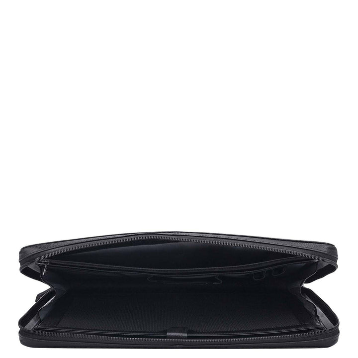 Monogram Leather Laptop Sleeve - Black