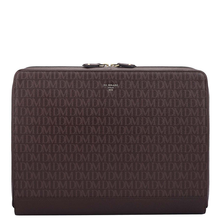 Monogram Leather Laptop Sleeve - Chocolate