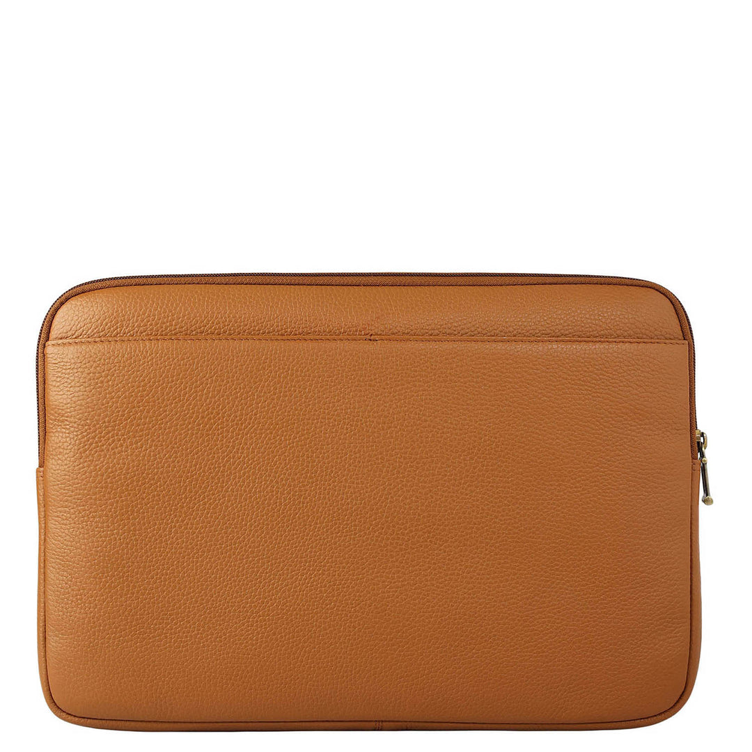 Wax Leather Laptop Sleeve - Caramel