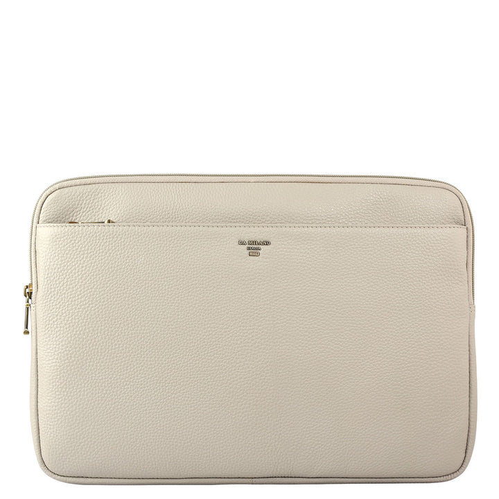 Wax Leather Laptop Sleeve - Khaki