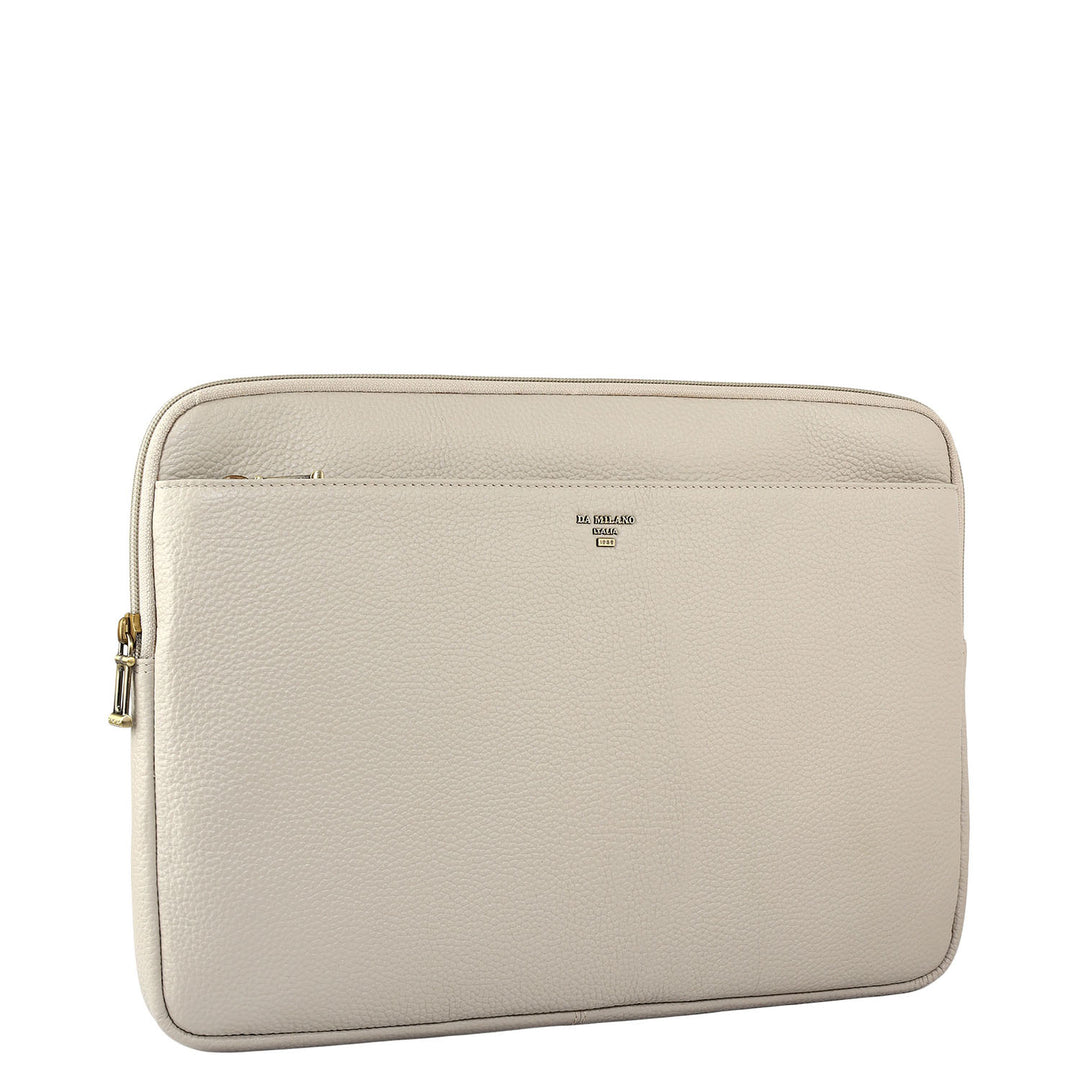 Wax Leather Laptop Sleeve - Khaki