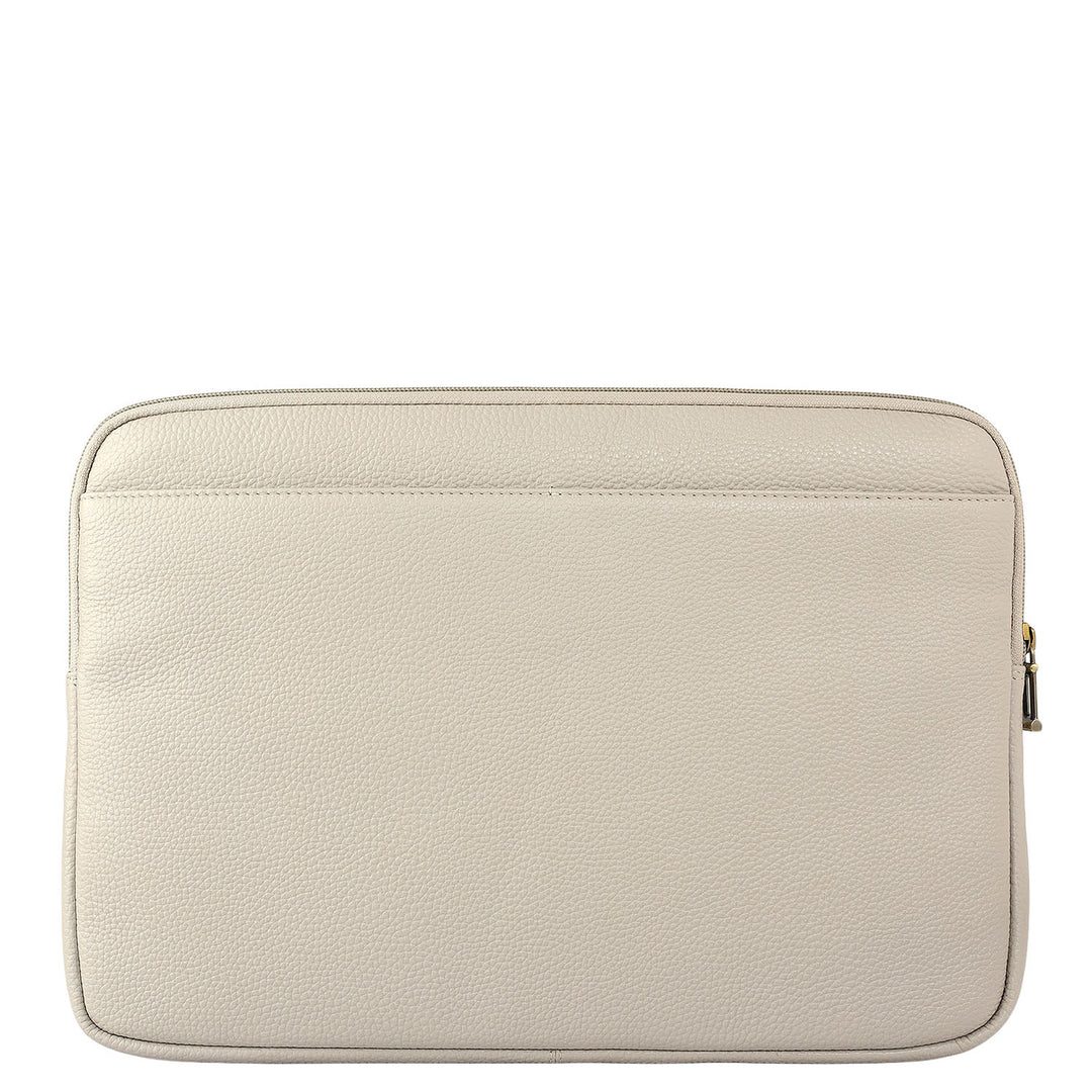 Wax Leather Laptop Sleeve - Khaki