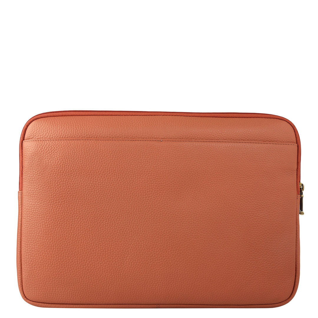 Wax Leather Laptop Sleeve - Terracotta