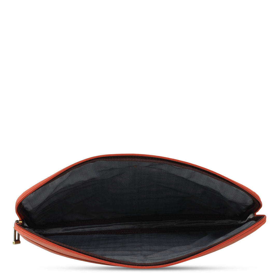 Wax Leather Laptop Sleeve - Terracotta
