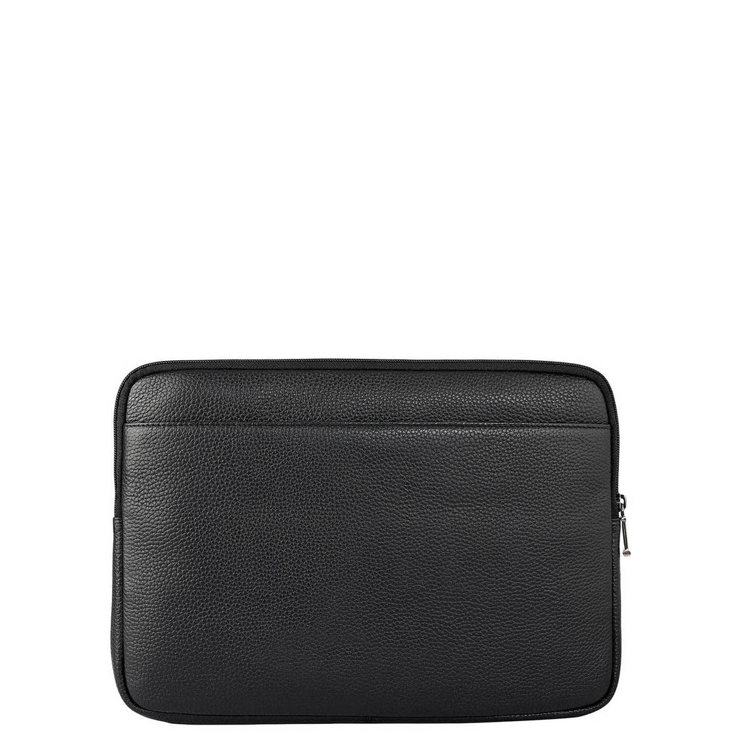 Wax Leather Laptop Sleeve - Black