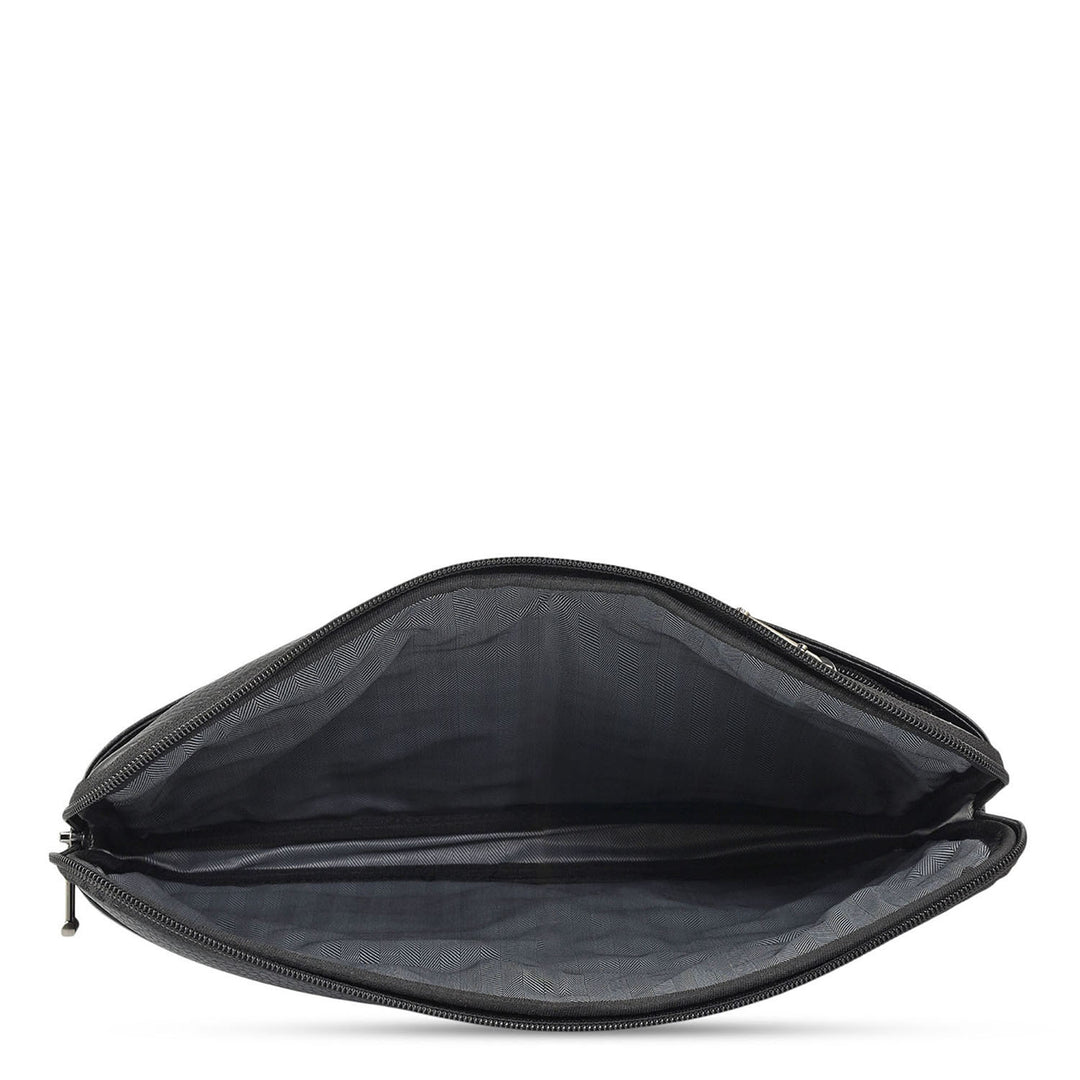 Wax Leather Laptop Sleeve - Black