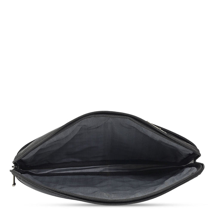 Wax Leather Laptop Sleeve - Black