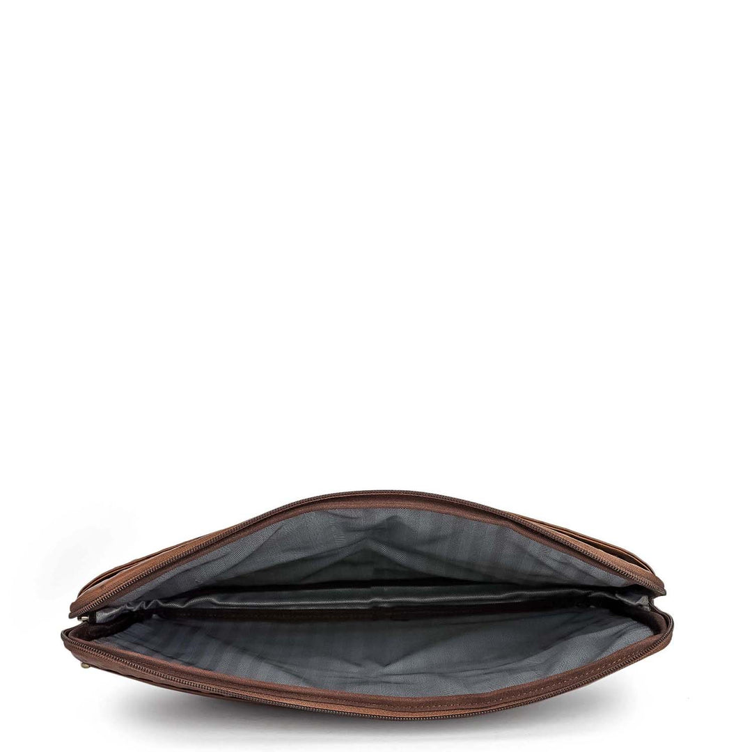 Ostrich Leather Laptop Sleeve - Mocha