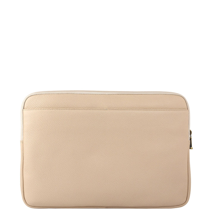 Wax Leather Laptop Sleeve - Dove