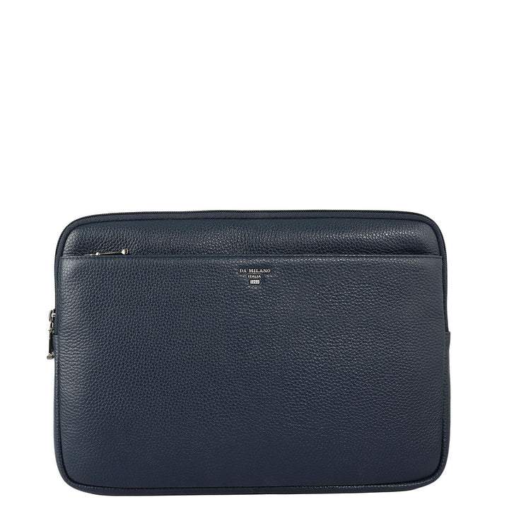 Wax Leather Laptop Sleeve - Navy
