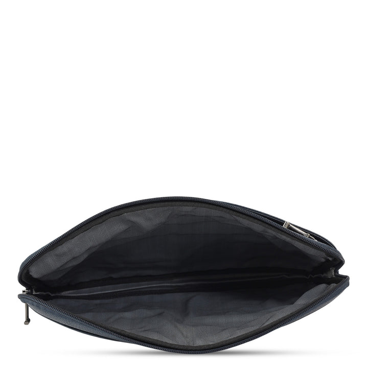 Wax Leather Laptop Sleeve - Navy