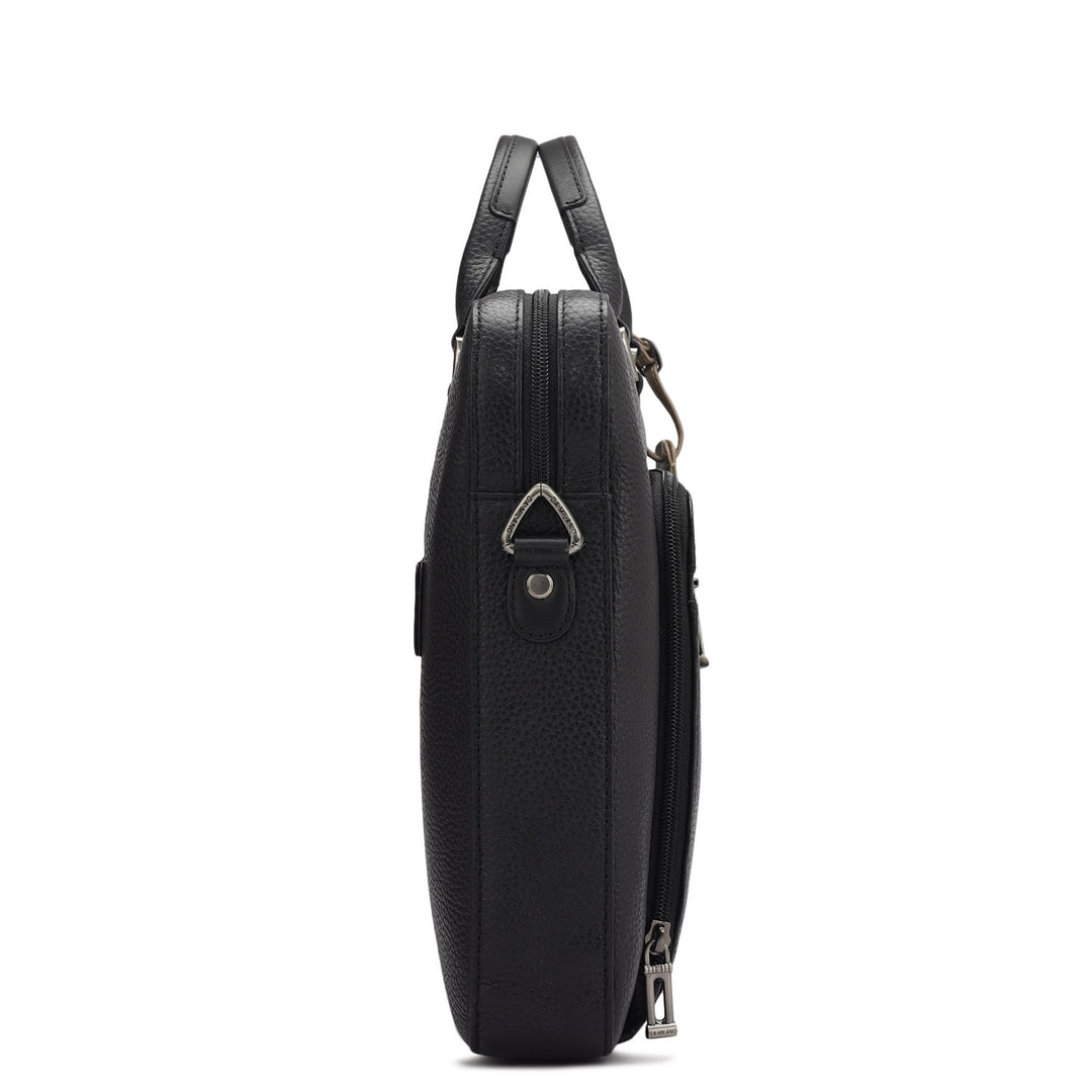 Wax Leather Laptop Sleeve - Black