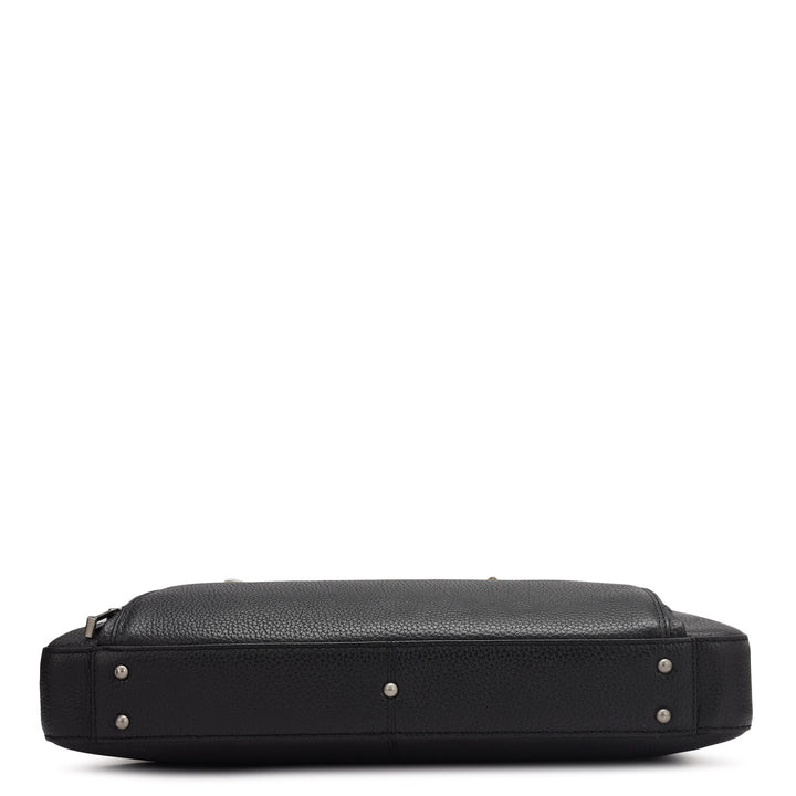 Wax Leather Laptop Sleeve - Black
