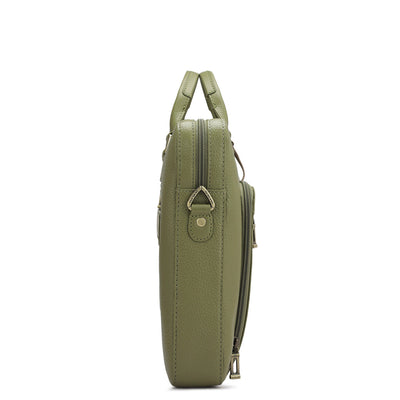 Wax Leather Laptop Sleeve - Fern