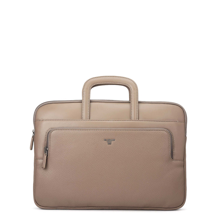 Wax Plain Leather Laptop Sleeve - Smoke Grey