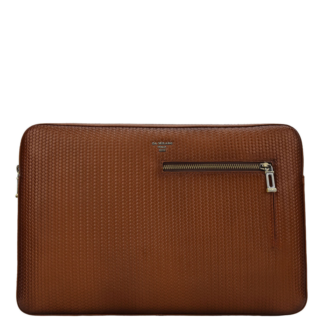 Mat-Weave Laptop Sleeve (M) - Cognac