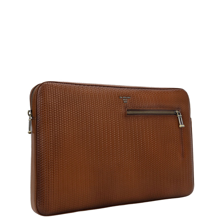 Mat-Weave Laptop Sleeve (M) - Cognac