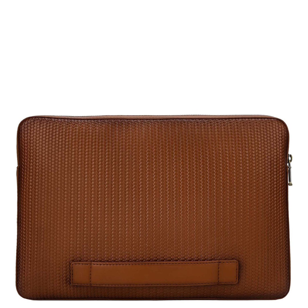 Mat-Weave Laptop Sleeve (M) - Cognac