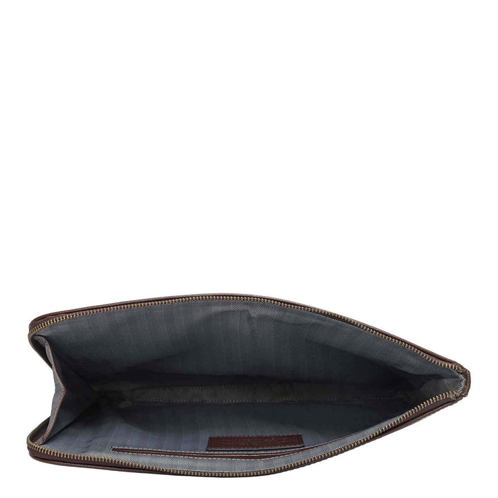 Croco Leather Laptop Sleeve (Medium) - Brown