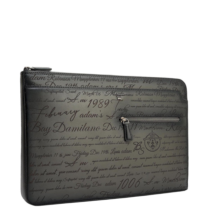 Signato Leather Laptop Sleeve - Grey