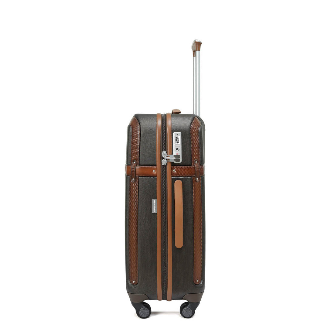 Medium PC Mat Emboss Leather Trolley - Bronze & Cognac