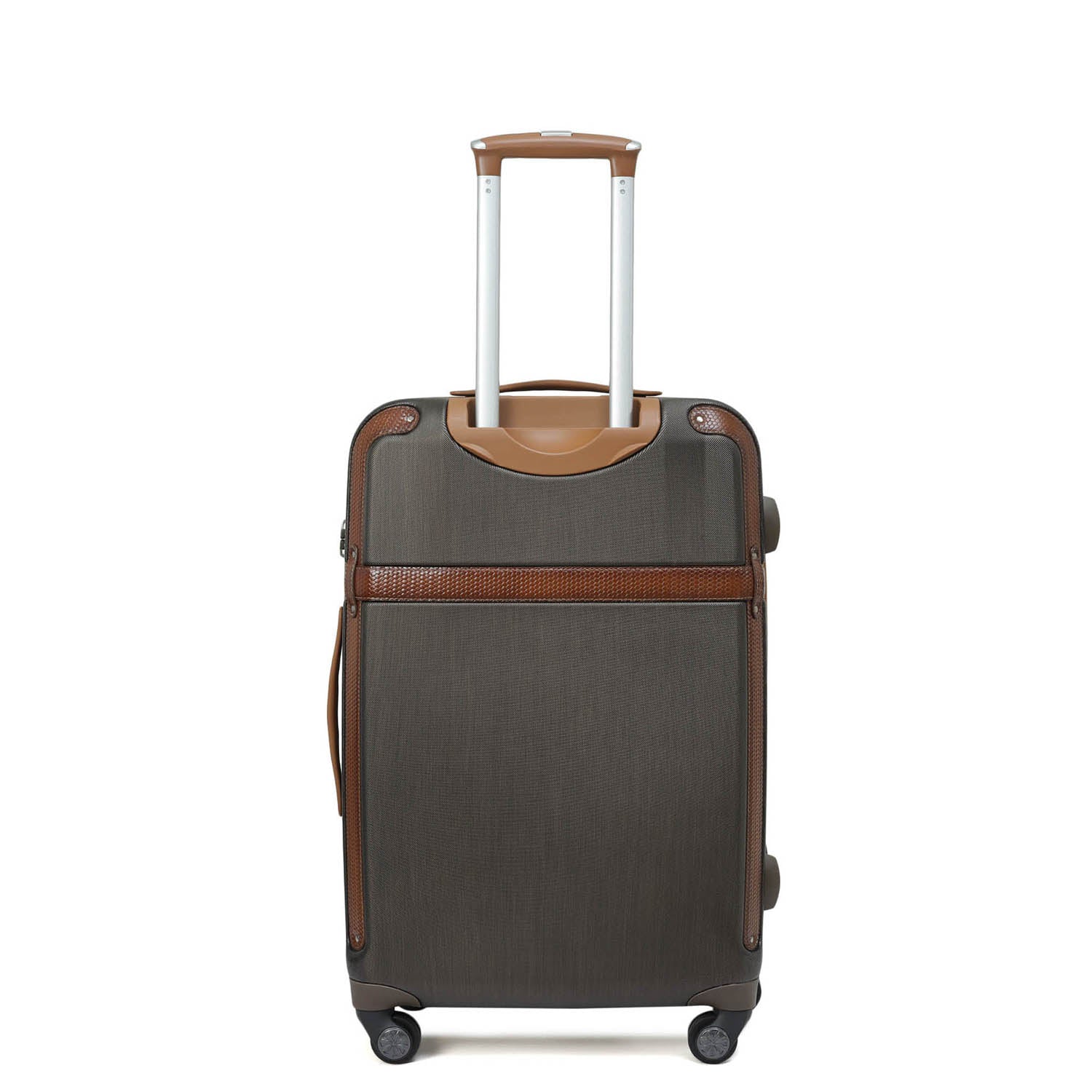 Medium PC Mat Emboss Leather Trolley - Bronze & Cognac – Da Milano