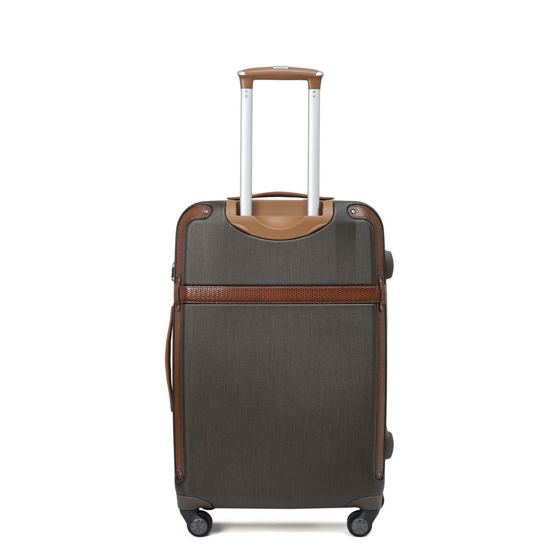 Medium PC Mat Emboss Leather Trolley - Bronze & Cognac