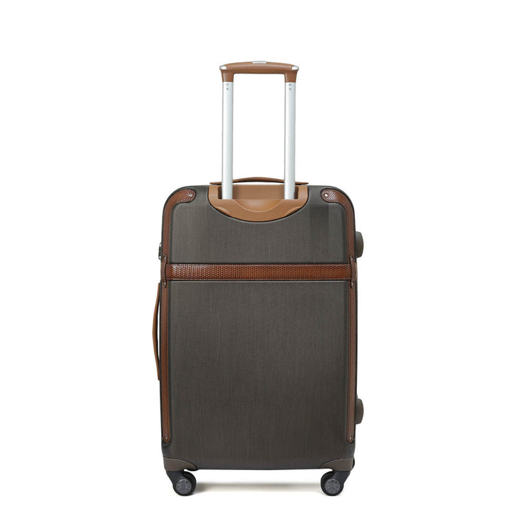 Medium PC Mat Emboss Leather Trolley - Bronze & Cognac