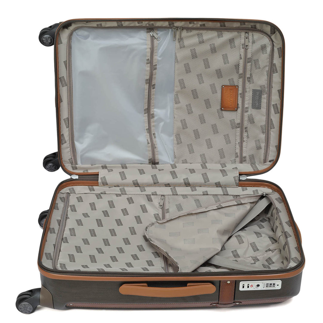 Medium PC Mat Emboss Leather Trolley - Bronze & Cognac