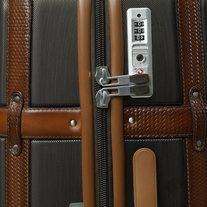 Medium PC Mat Emboss Leather Trolley - Bronze & Cognac