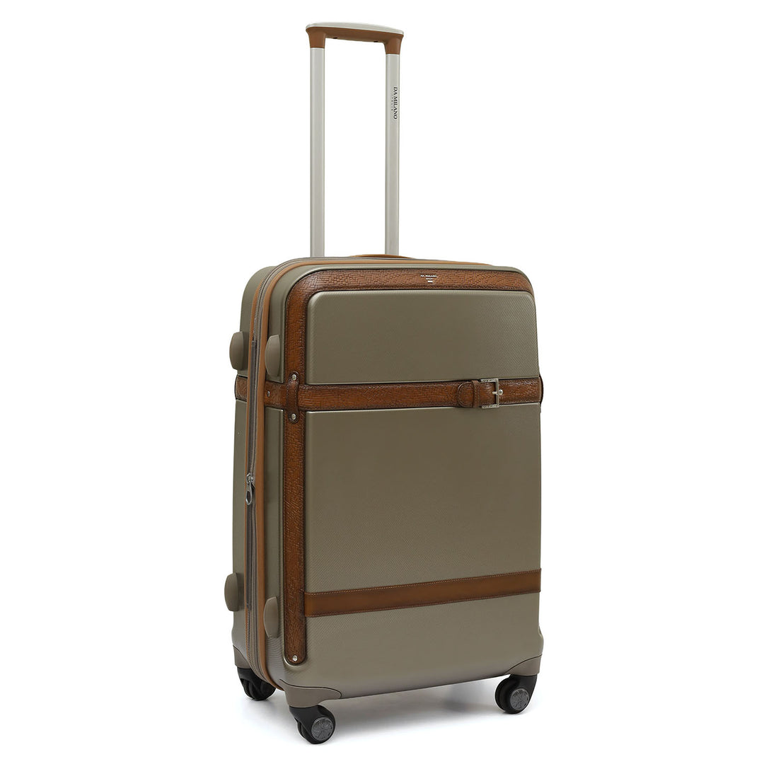 Large PC Mat Emboss Leather Trolley - Champange & Cognac