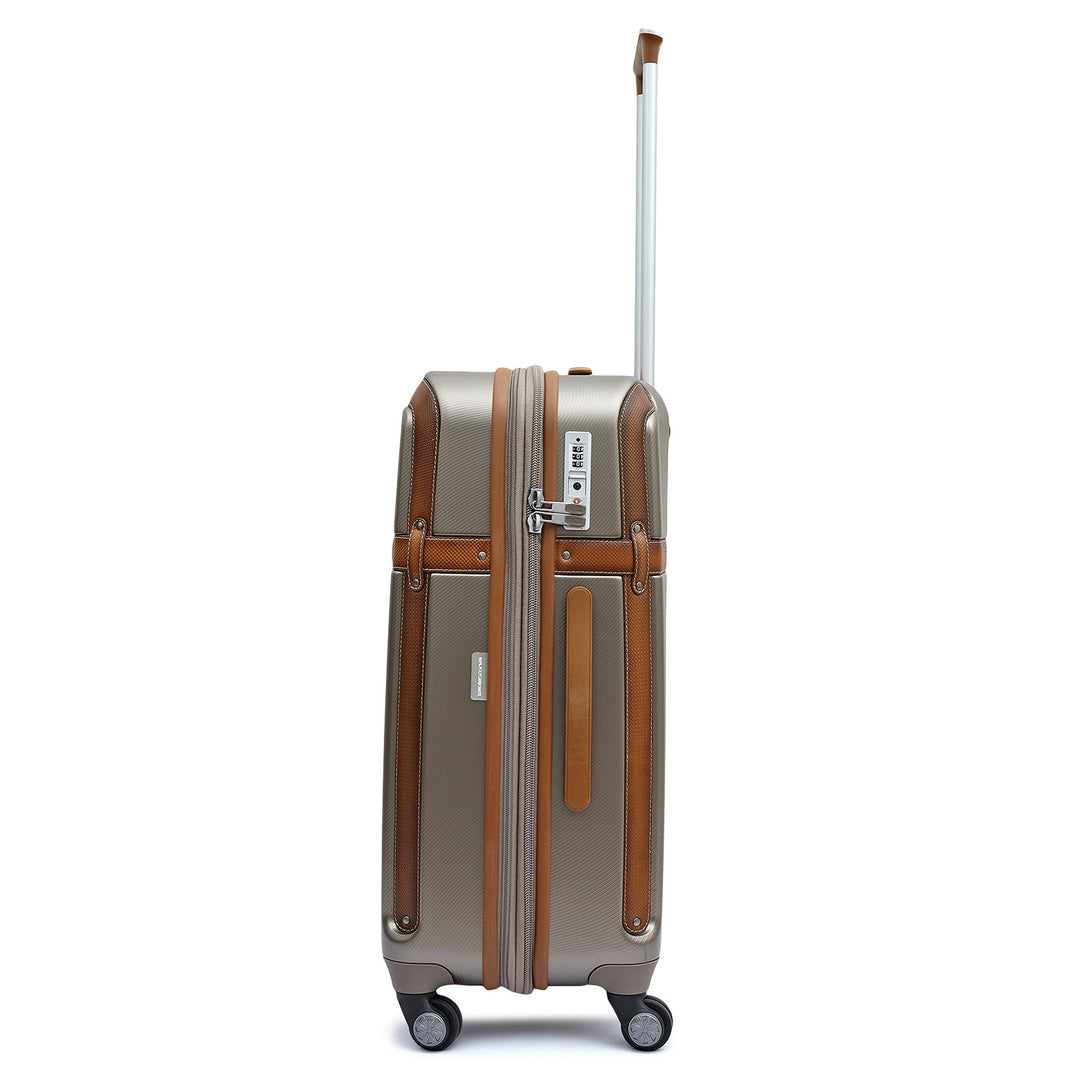 Emboss Leather Trolley (Large) - Champagne & Cognac