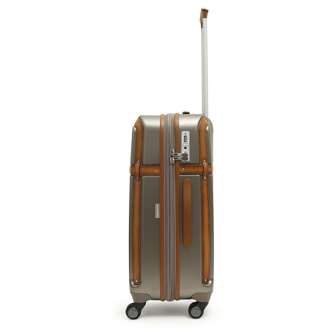 Emboss Check-In PC Trolley (L) - Champagne & Cognac