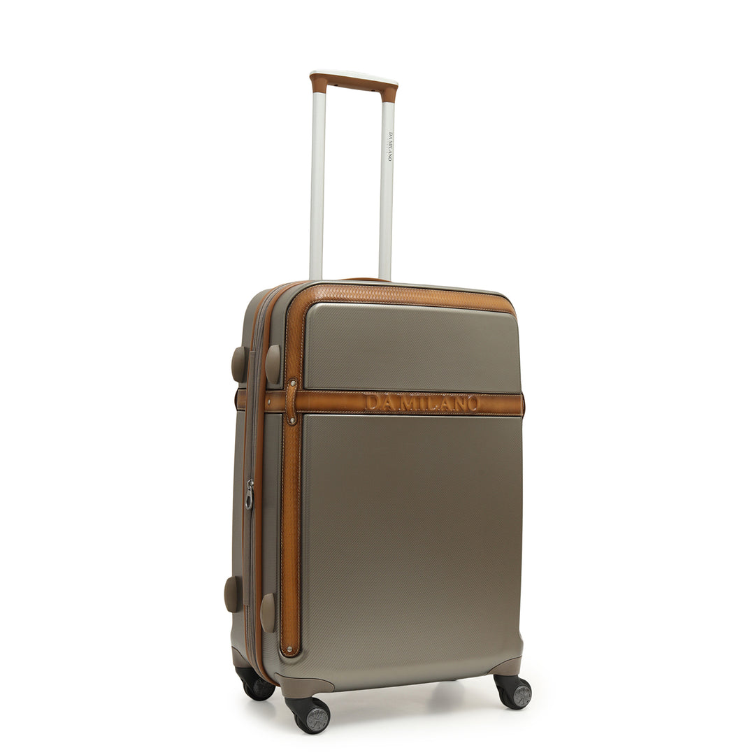 Emboss Check-In PC Trolley (M) - Champagne & Cognac