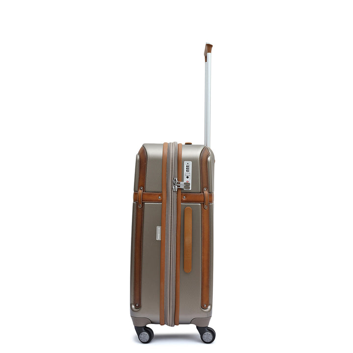 Emboss Check-In PC Trolley (M) - Champagne & Cognac