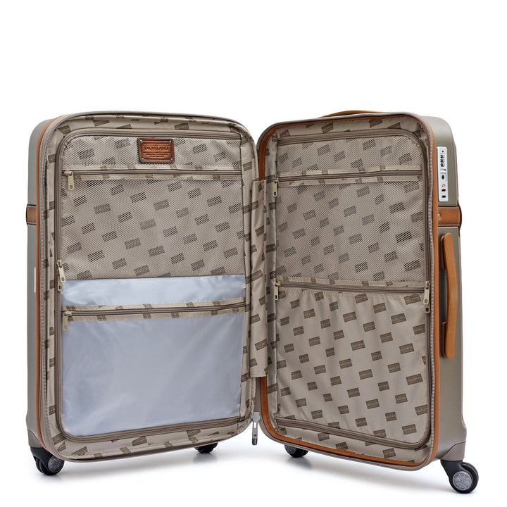 Emboss Check-In PC Trolley (M) - Champagne & Cognac