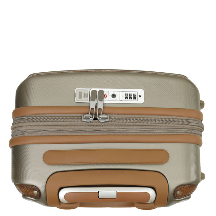 Emboss Leather Trolley (Small) - Champagne & Cognac