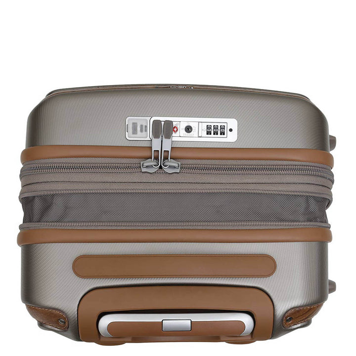 PC Elephant Leather Cabin Trolley - Champange & Cognac