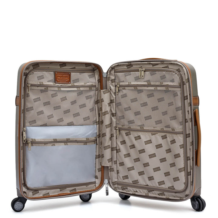 Emboss Leather Trolley (Small) - Champagne & Cognac