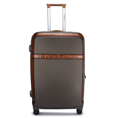 Medium PC & Monogram Leather Trolley - Bronze & Cognac